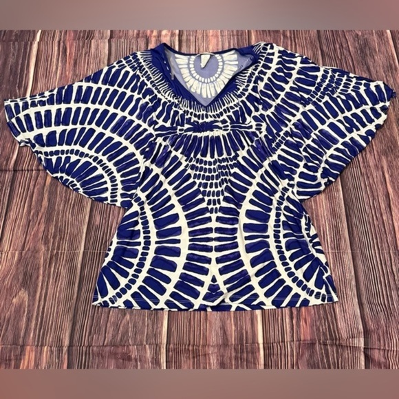 Trina Turk Women's  V-Neck Algiers‎ Flowy Tunic Top Size Small Bo… - Picture 8 of 8